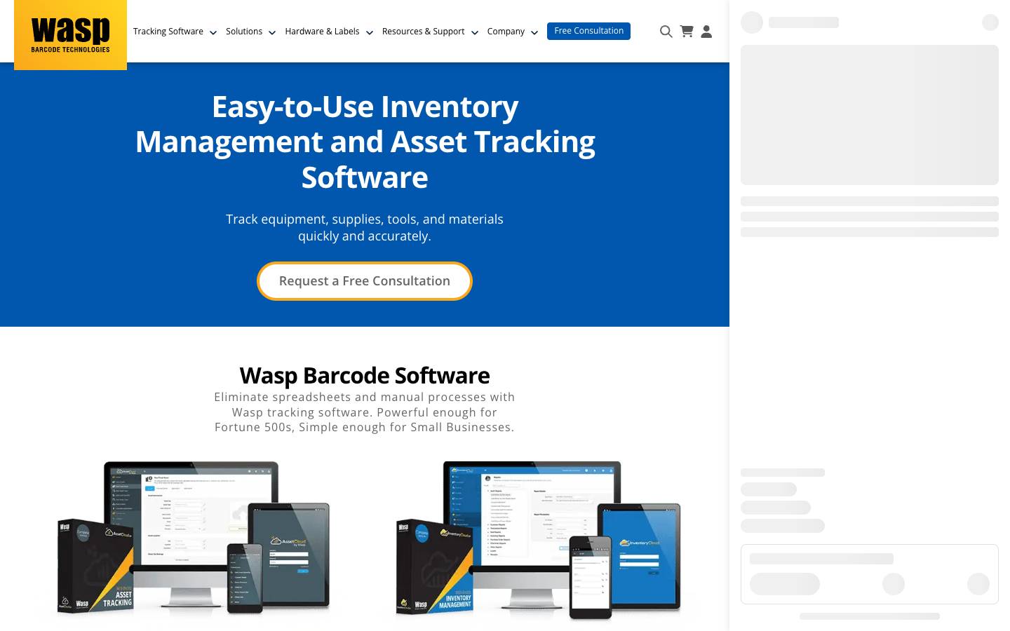 Wasp Barcode's homepage, as read on Oct 2, 2026