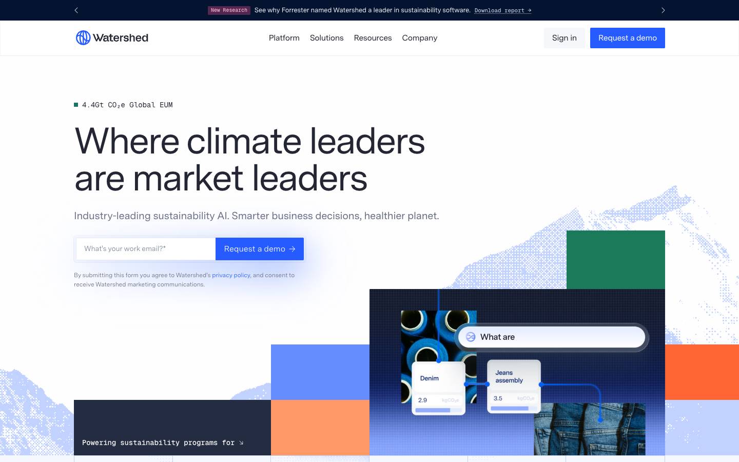 Watershed's homepage, as read on Oct 2, 2026