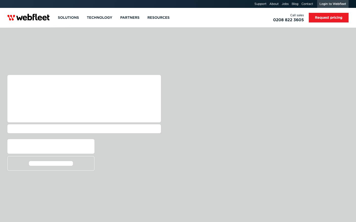 Webfleet's homepage, as read on Oct 2, 2026