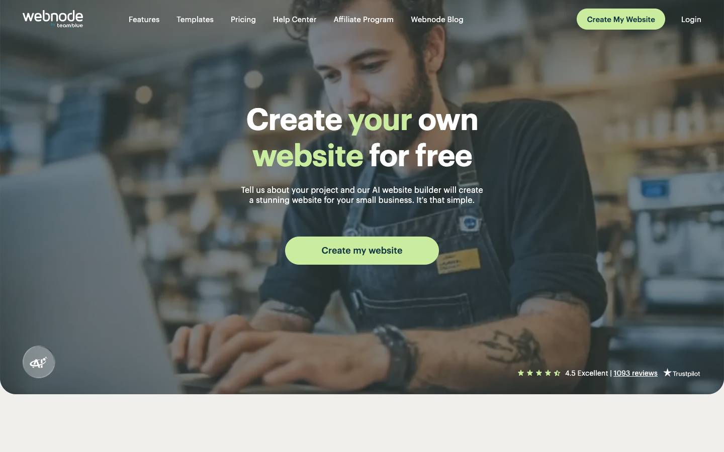 Webnode's homepage, as read on Oct 2, 2026