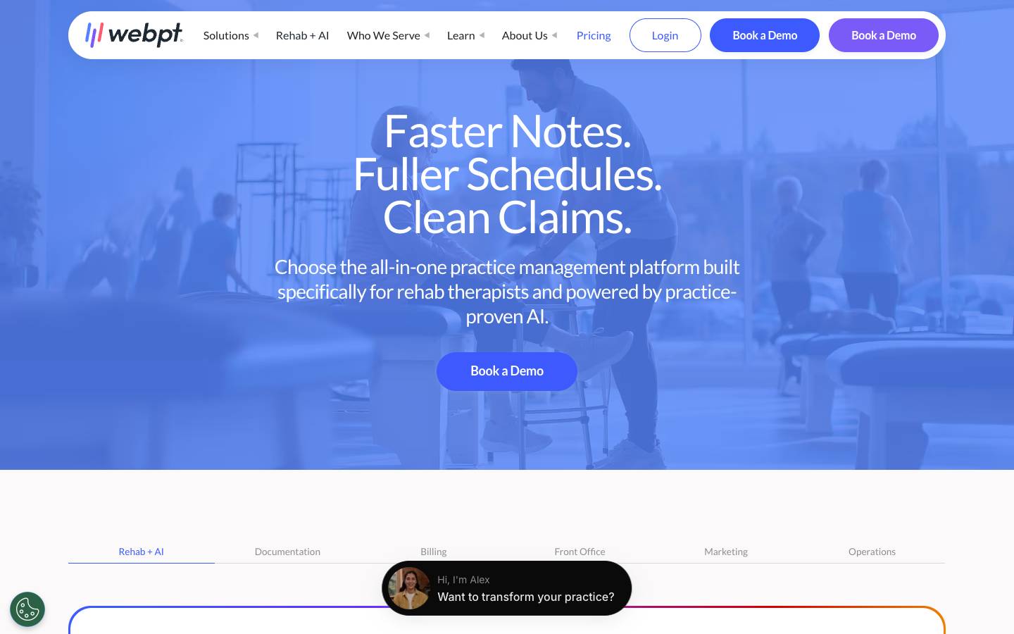 WebPT's homepage, as read on Oct 2, 2026