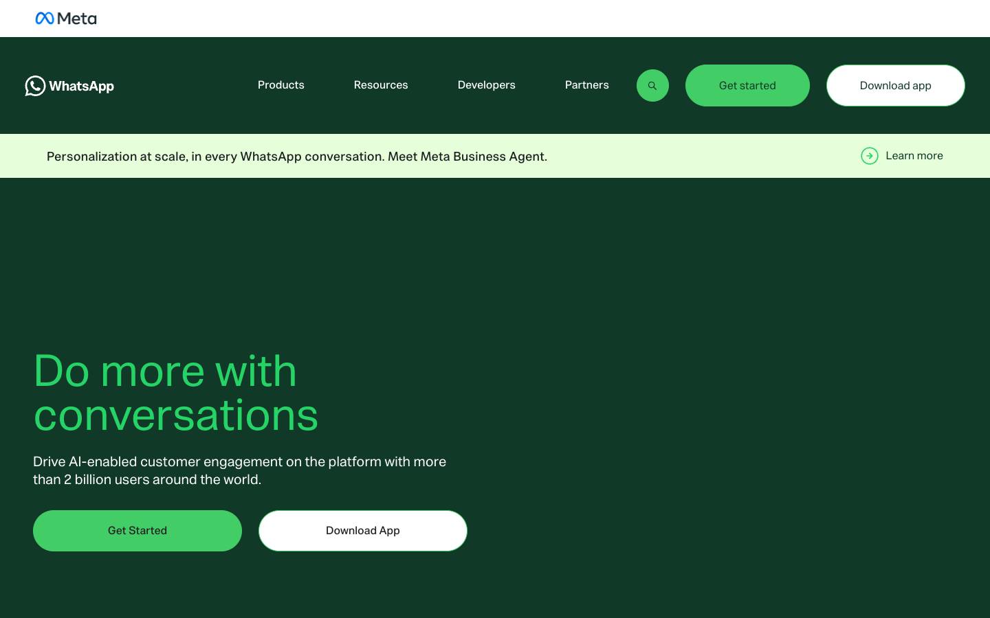 Whatsappbusiness's homepage, as read on Oct 2, 2026