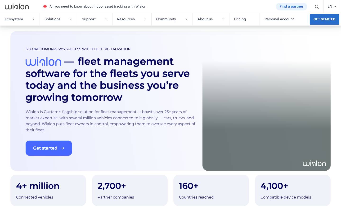 Wialon's homepage, as read on Oct 2, 2026