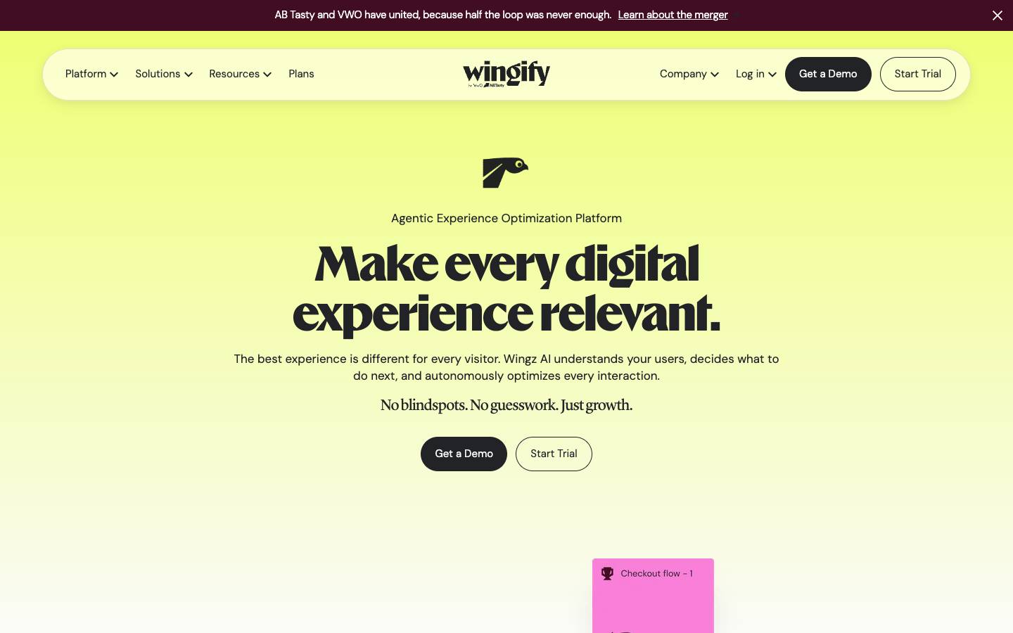 Wingify's homepage, as read on Oct 6, 2026