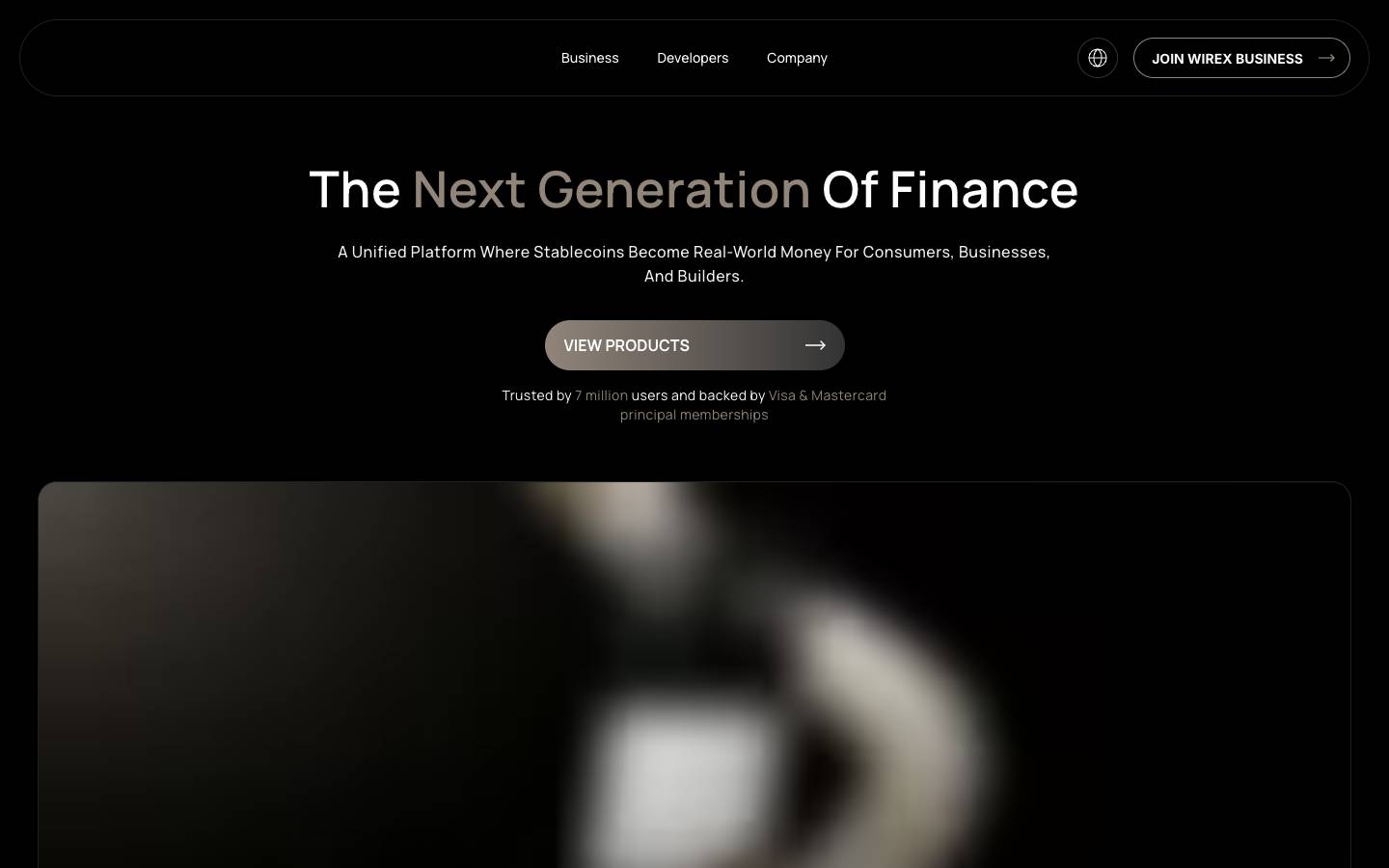 Wirex's homepage, as read on Oct 2, 2026