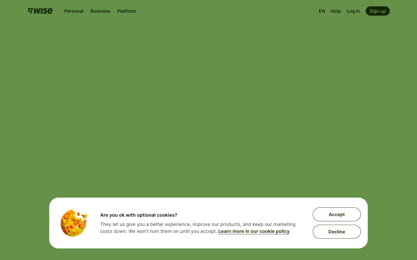 Wise's homepage, as read on Oct 2, 2026