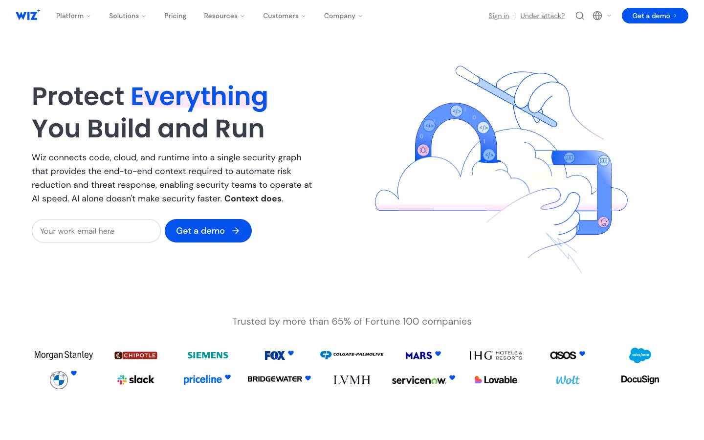 Wiz's homepage, as read on Oct 2, 2026