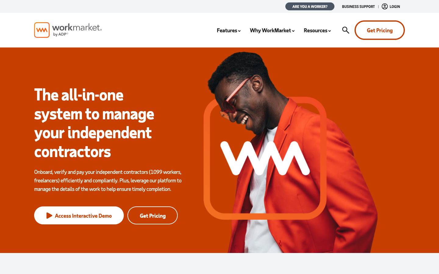WorkMarket's homepage, as read on Oct 2, 2026