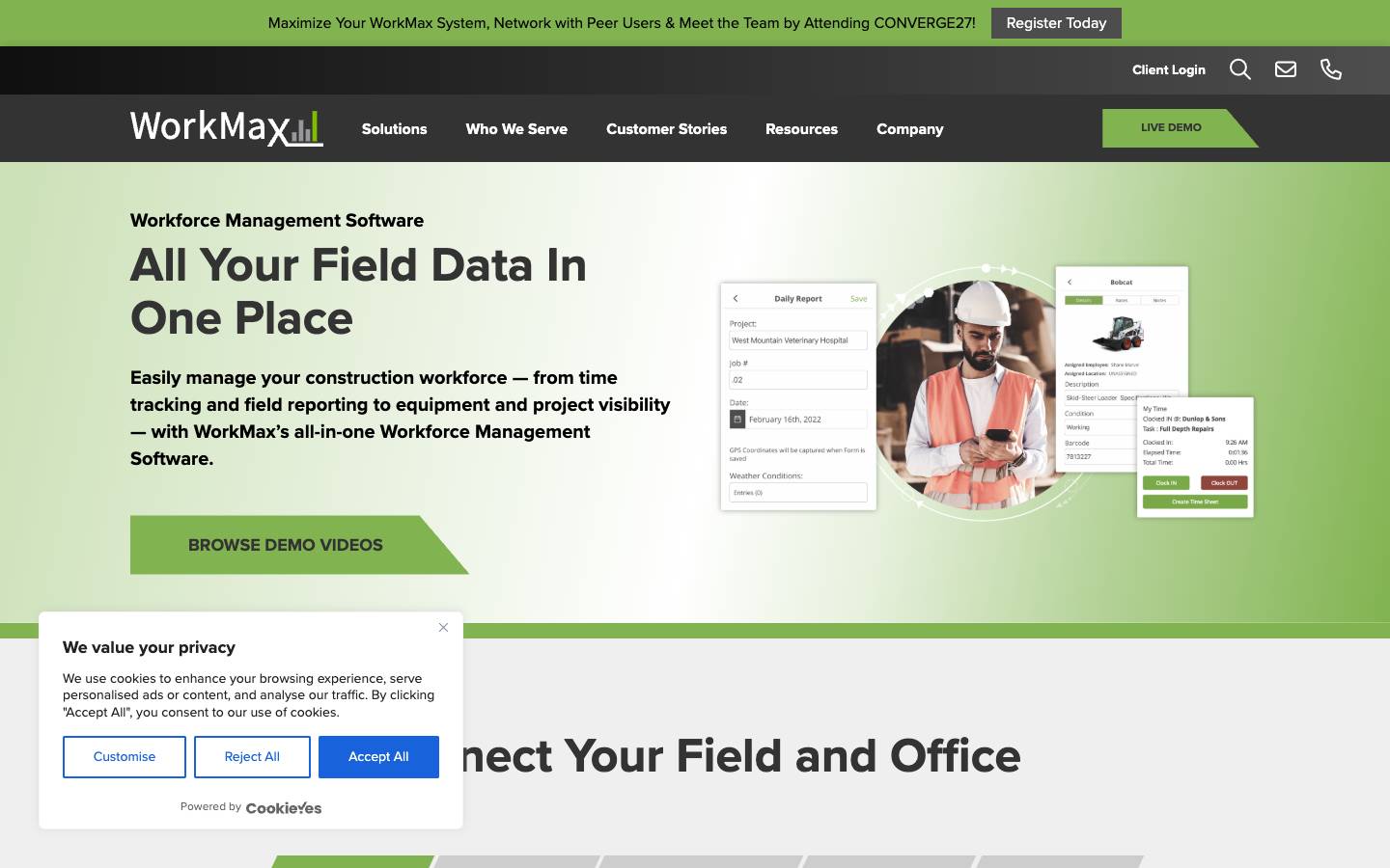 WorkMax's homepage, as read on Oct 2, 2026