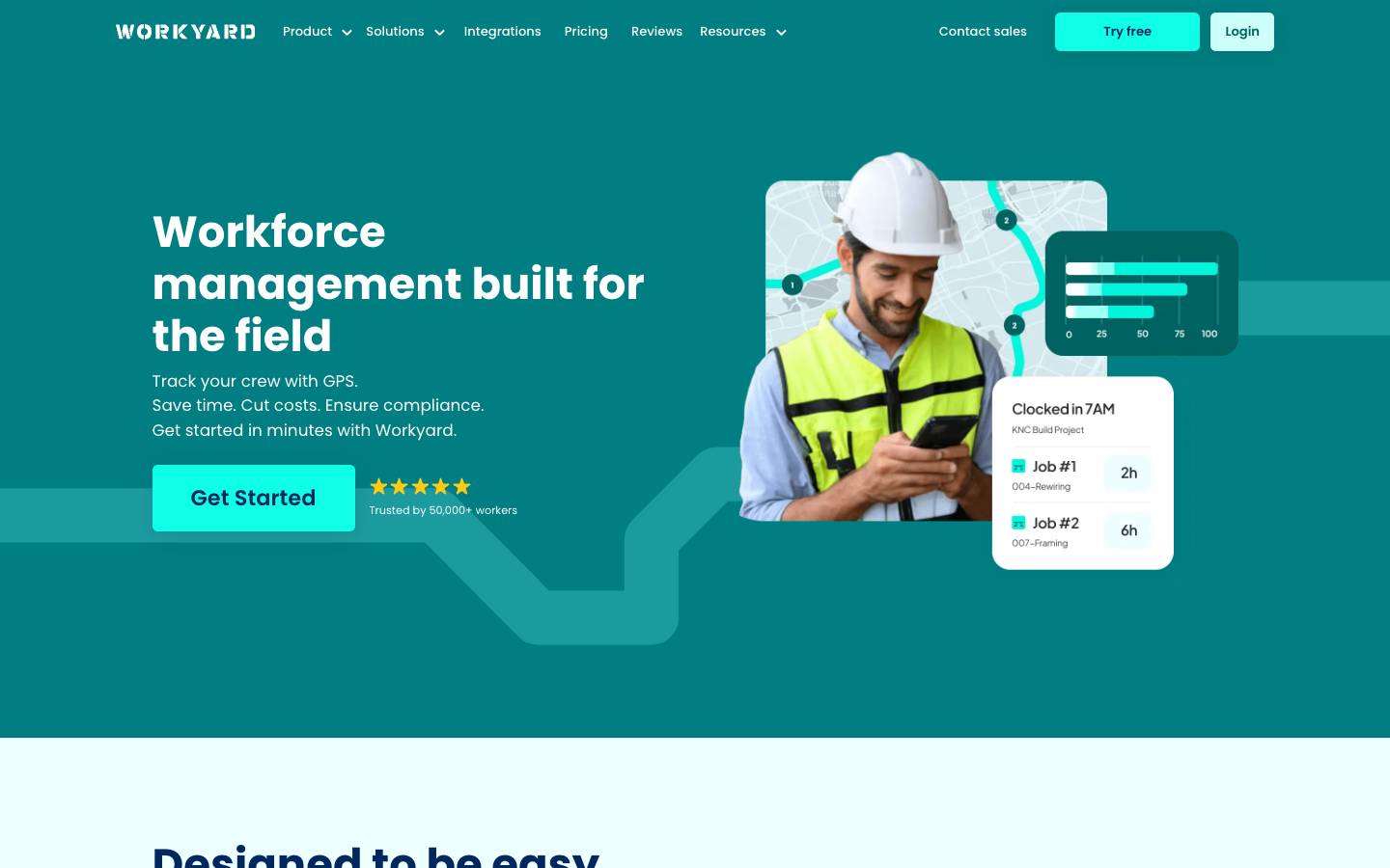 Workyard's homepage, as read on Oct 2, 2026