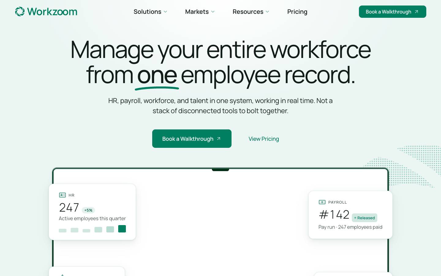 Workzoom's homepage, as read on Oct 2, 2026
