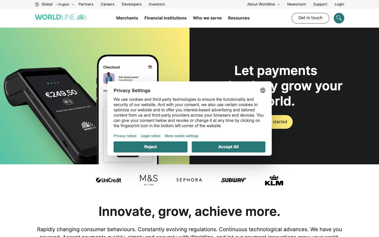 Worldline's homepage, as read on Oct 6, 2026