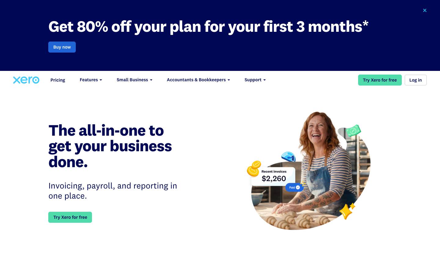 Xero's homepage, as read on Oct 2, 2026