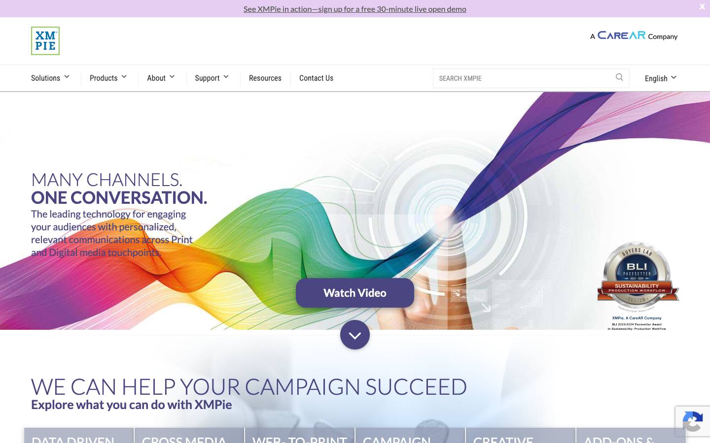 XMPie's homepage, as read on Oct 2, 2026