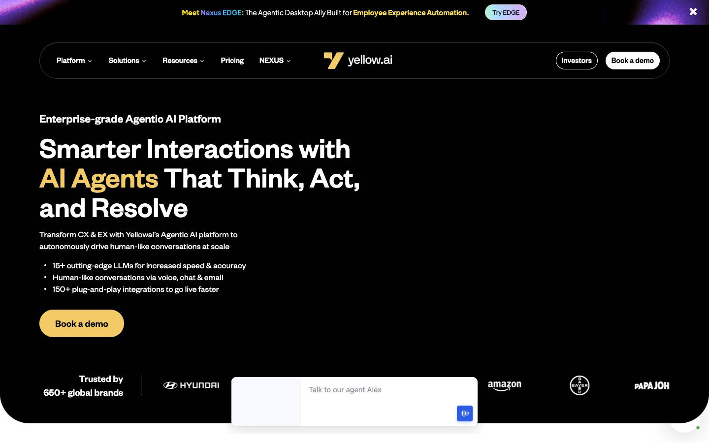 Yellow.ai's homepage, as read on Oct 2, 2026