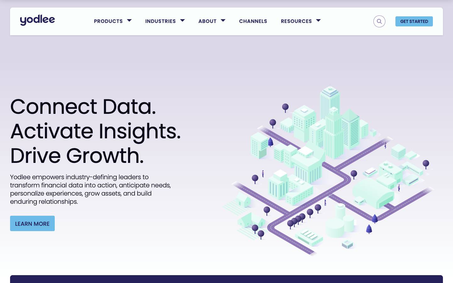 Yodlee's homepage, as read on Oct 2, 2026