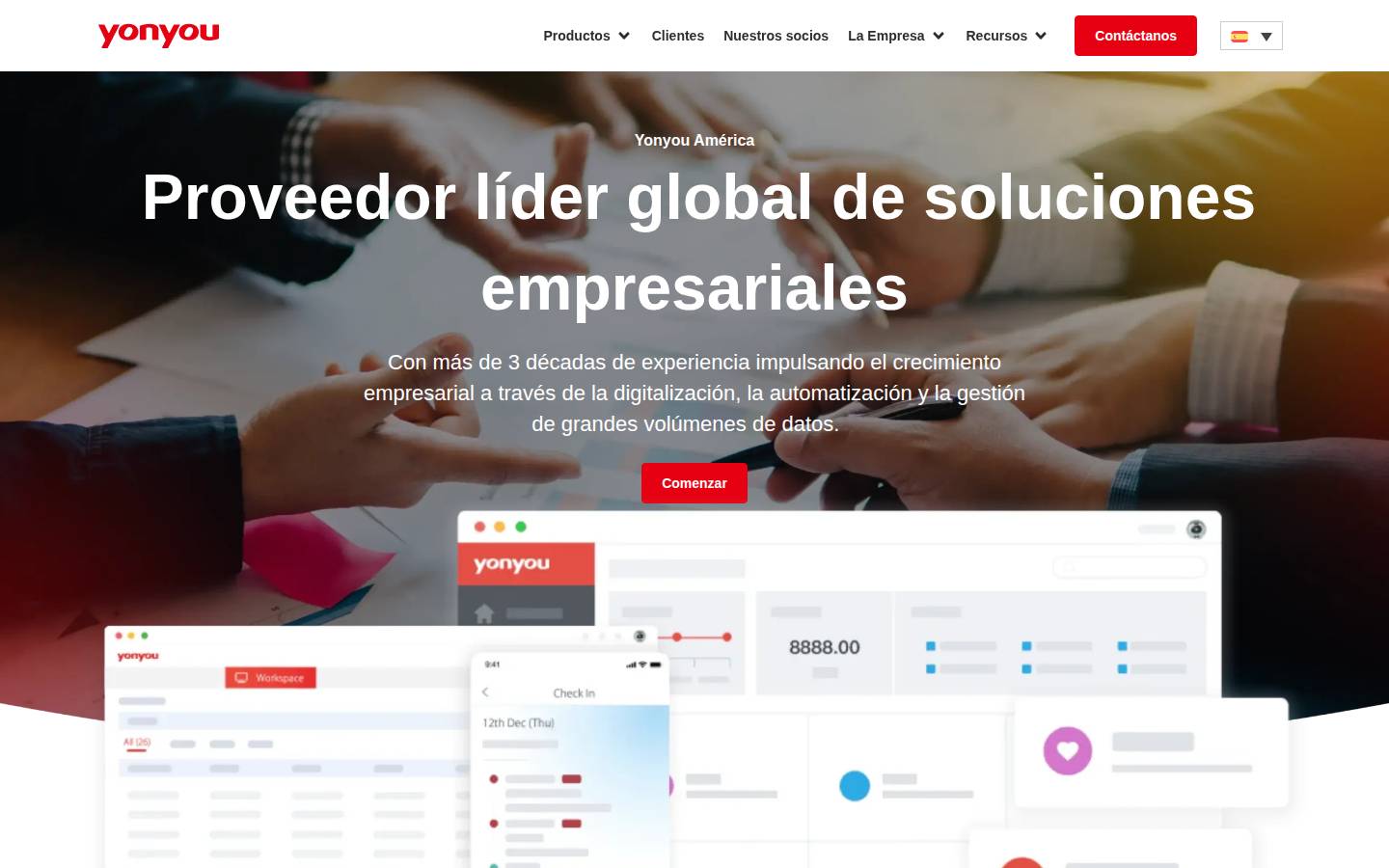Yonyou América's homepage, as read on Oct 3, 2026