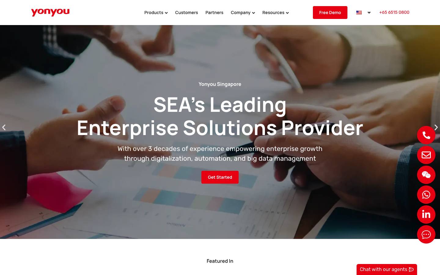 YonYou's homepage, as read on Oct 2, 2026