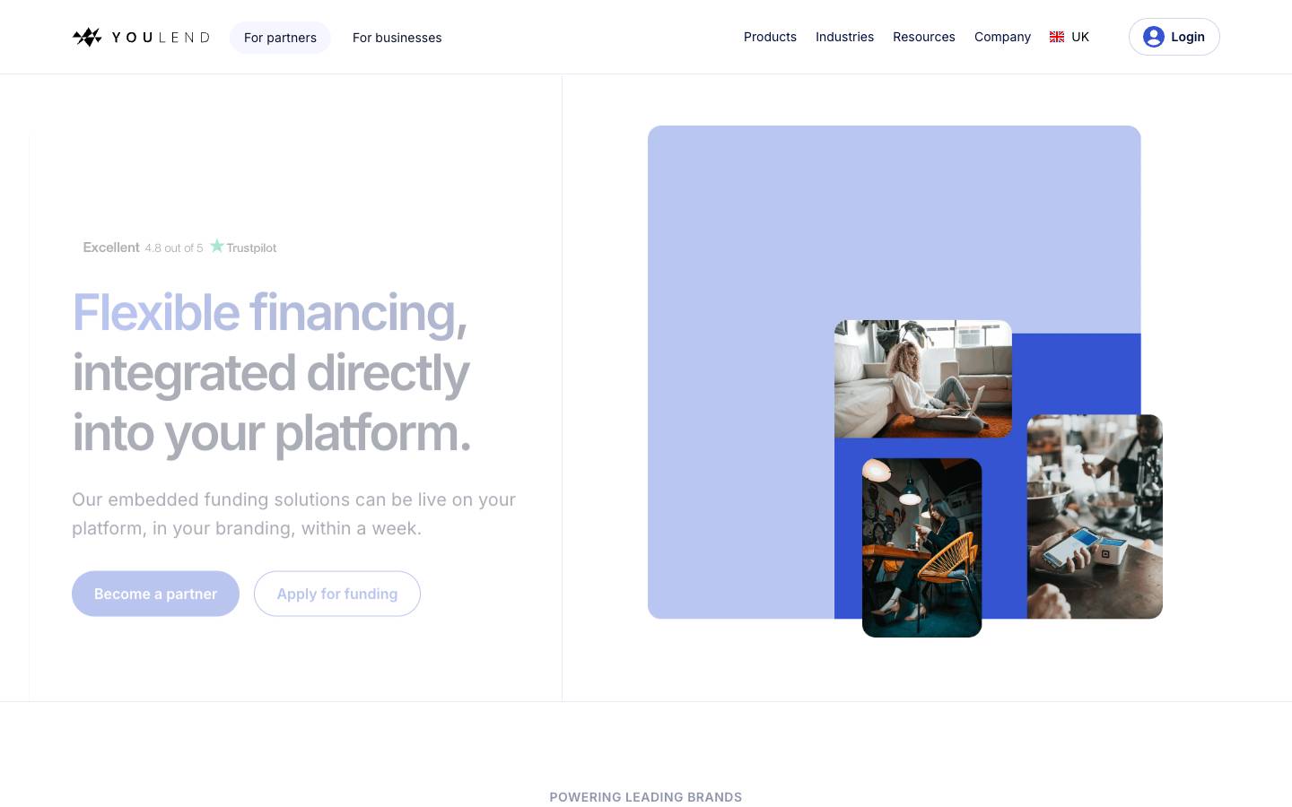 YouLend's homepage, as read on Oct 2, 2026