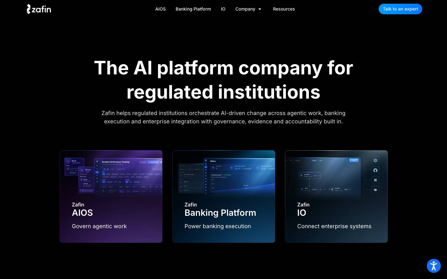 Zafin's homepage, as read on Oct 2, 2026
