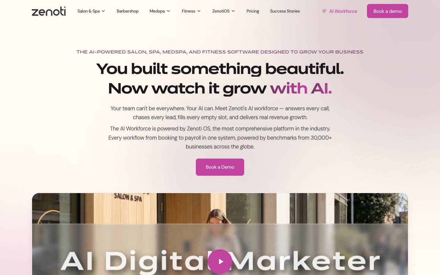 Zenoti's homepage, as read on Oct 2, 2026