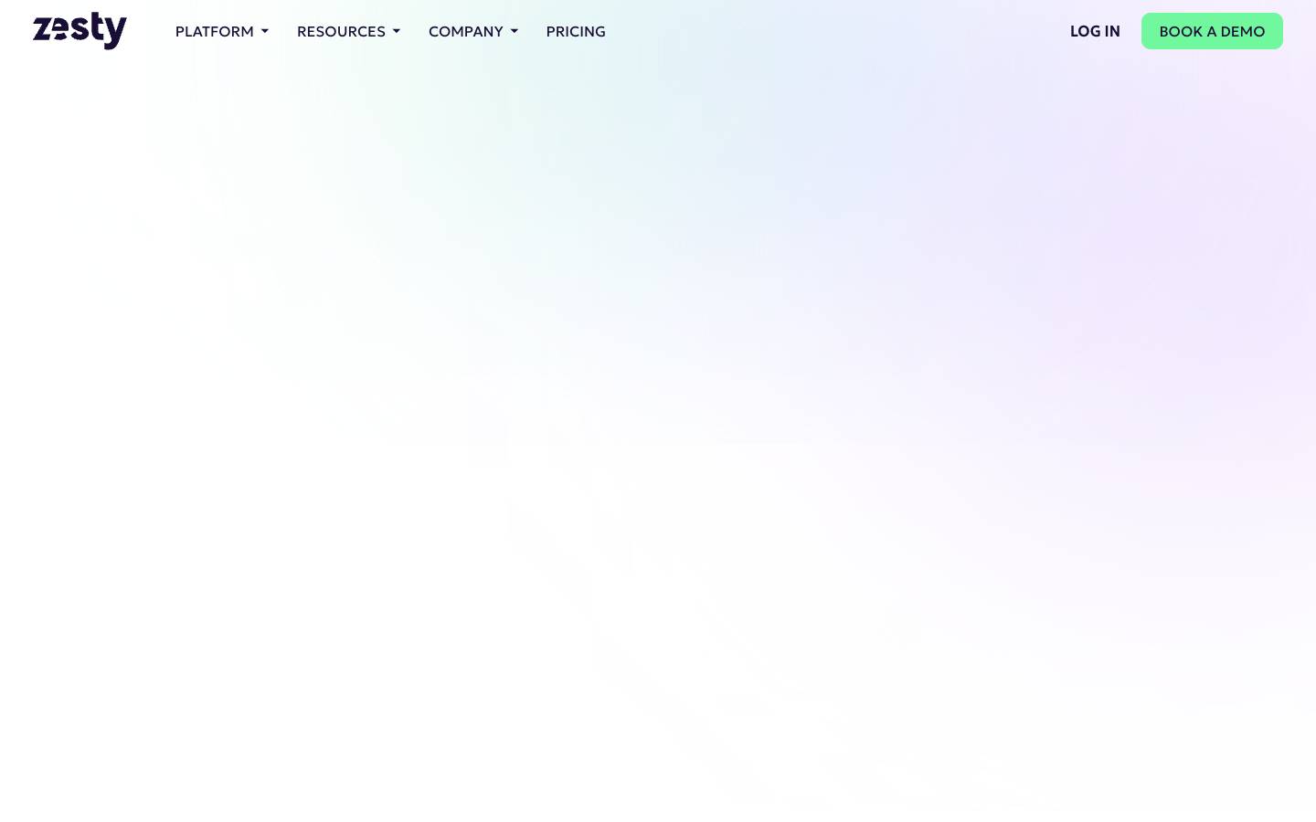 Zesty's homepage, as read on Oct 6, 2026