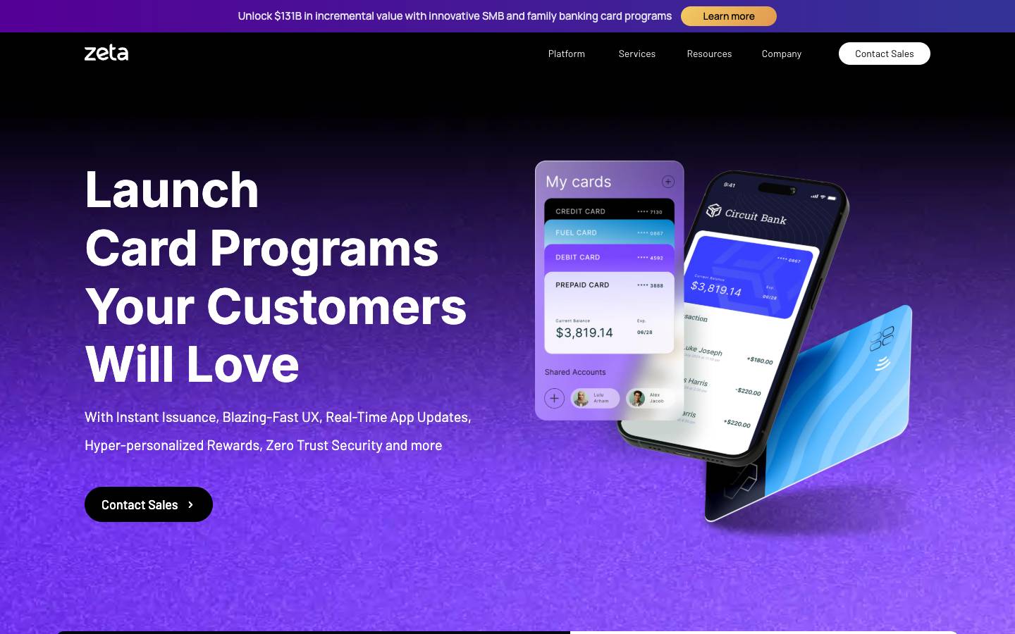 Zeta US's homepage, as read on Oct 2, 2026