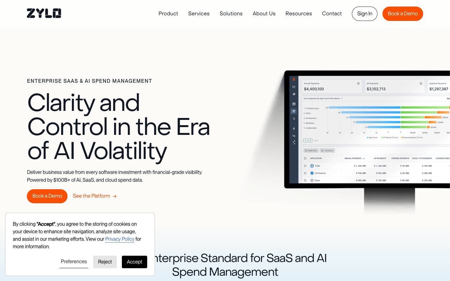 Zylo's homepage, as read on Oct 2, 2026